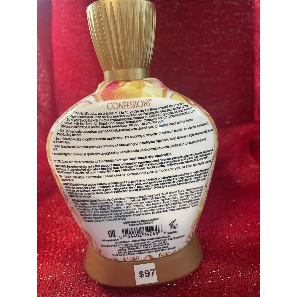 Designer Skin Confessions 20x Hypoallergenic Bronzer Tanning Lotion New